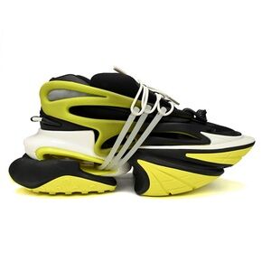 Balmain Vibrant Yellow and Black Athletic Shoes